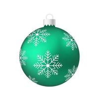 groene menthol kerstboom speelgoed of bal volumetrische en realistische kleurenillustratie vector