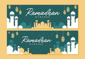 vlak Ramadan Islamitisch viering horizontaal banier sjabloon vector