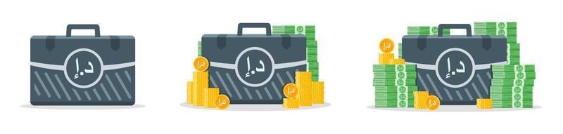 Verenigde Arabisch emiraten dirham geld geval pictogrammen vector