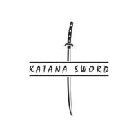 katana zwaard logo, wijnoogst vector illustratie, ontwerp modern Japans zwaard van katana logo concept