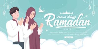 mooi gelukkig Ramadan mubarak banier vector