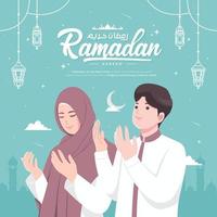 mooi gelukkig Ramadan mubarak banier vector