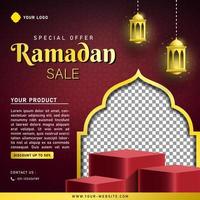 Ramadan uitverkoop banier sjabloon voor sociaal media post vector