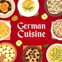 Duitse keuken voedsel menu, Duitsland vlees gerechten vector
