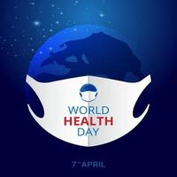 wereldgezondheidsdag, vervuilingsconcept met maskervector vector