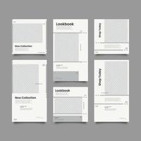 social media minimalistisch lookbook bundelkit-sjabloon vector