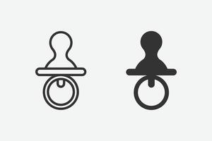 vectorillustratie van baby dummy pictogram op grijze achtergrond vector