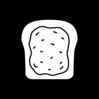 toast met jam donkere modus glyph-pictogram vector