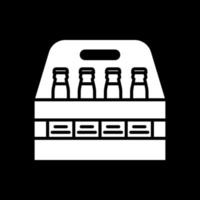 bier pack donkere modus glyph-pictogram vector