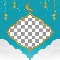 bewerkbare Ramadan uitverkoop poster sjabloon. met papier gesneden ornamenten, maan en lantaarns. ontwerp voor sociaal media en web. vector illustratie