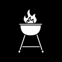 barbecue donkere modus glyph-pictogram vector