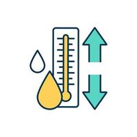 kleur pictogram van de regeling van de lichaamstemperatuur vector