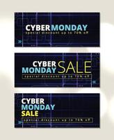 blauwe banner cyber maandag verkoop vector ontwerpsjabloon