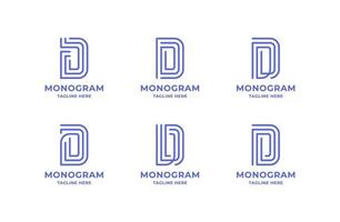 eenvoudige en minimalistische lijntekeningen letter d logo set vector