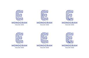 eenvoudige en minimalistische lijntekeningen letter e logo set vector