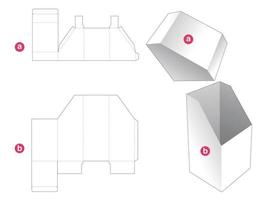 schuine doos met schuin deksel gestanst sjabloon vector