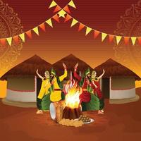 gelukkig lohri viering kaart vector