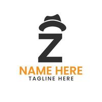 brief z mijne heren hoed logo ontwerp concept met cowboy hoed icoon sjabloon vector