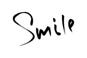 glimlach handgeschreven woord. t-shirt afdrukken sjabloon. vector