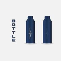 tuimelaar mockup aluminium fles met blauw wit kleuren, realistisch vector mockup water fles