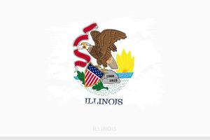 grunge vlag van Illinois, vector abstract grunge geborsteld vlag van Illinois.