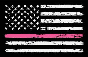 dun roze lijn Amerikaans vlag ontwerp vector