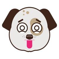 schattig hond gezicht emoticon vector