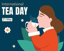 illustratie vector grafisch van Dames zijn drinken heet thee, perfect voor Internationale dag, Internationale thee dag, vieren, groet kaart, enz.