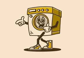mascotte karakter ontwerp van een het wassen machine vector