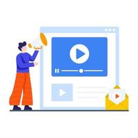 online video marketingconcept vector