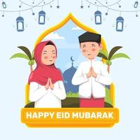 gelukkig eid mubarak-ontwerp vector