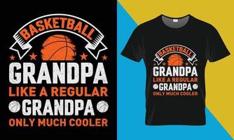 basketbal t overhemd ontwerp, basketbal opa Leuk vinden een regelmatig opa enkel en alleen veel koeler vector