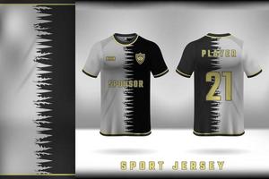 zwart en wit sport- Jersey sjabloon ontwerp vector