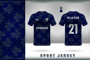 donker blauw sport Jersey sjabloon ontwerp vector