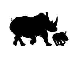 neushoorn vector dier silhouet