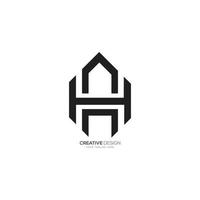 brief een h lijn kunst modern uniek logo vector
