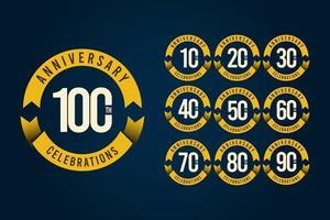 100 jaar jubileum viering logo vector sjabloon ontwerp illustratie