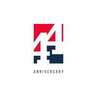 44 jaar verjaardag viering logo vector sjabloon ontwerp illustratie