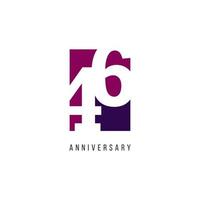 46 jaar verjaardag viering logo vector sjabloon ontwerp illustratie