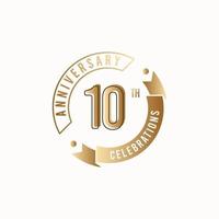 10e verjaardag viering logo vector sjabloon ontwerp illustratie