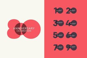 80 jaar verjaardag viering logo vector sjabloon ontwerp illustratie