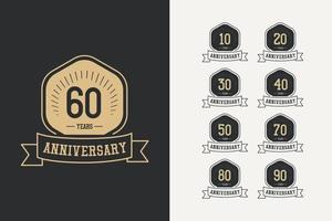 60 jaar verjaardag viering logo vector sjabloon ontwerp illustratie