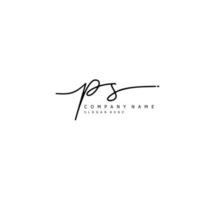 eerste ps handschrift van handtekening logo vector