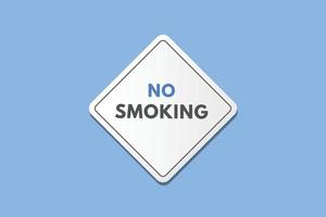 Nee roken tekst knop. Nee roken teken icoon etiket sticker web toetsen vector