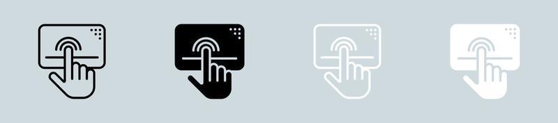 muismat icoon reeks in zwart en wit. vinger tekens vector illustratie.