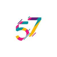 57 jaar verjaardag viering vector sjabloon ontwerp illustratie