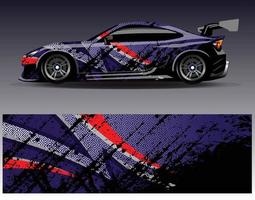 auto wrap ontwerp vector. grafische abstracte streep racen achtergrond kit ontwerpen voor wrap voertuig race auto rally avontuur en livery vector