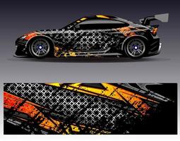 auto wrap ontwerp vector. grafische abstracte streep racen achtergrond kit ontwerpen voor wrap voertuig race auto rally avontuur en livery vector