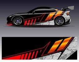 auto wrap ontwerp vector. grafische abstracte streep racen achtergrond kit ontwerpen voor wrap voertuig race auto rally avontuur en livery vector