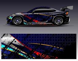 auto wrap ontwerp vector. grafische abstracte streep racen achtergrond kit ontwerpen voor wrap voertuig race auto rally avontuur en livery vector